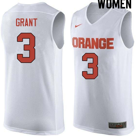 Women #3 Jerami Grant Syracuse White College Basketball Jerseys Sale-White